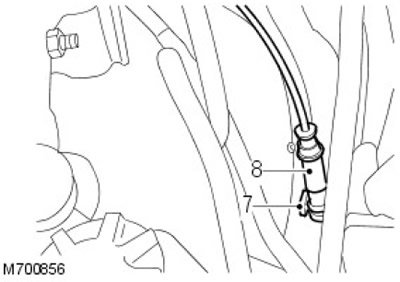 8. Отстранете кабелния сноп на сензора.