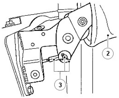 2. Отстранете трите декоративни щифта и повдигнете багажника на ръчната спирачка.