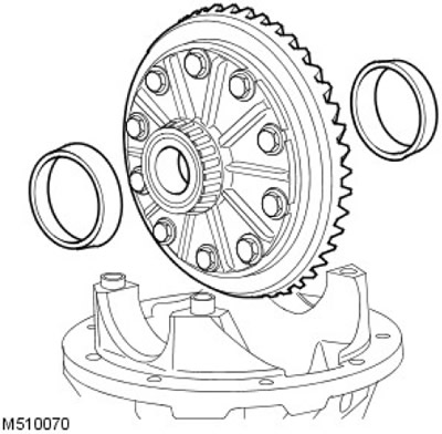 6. Свалете зъбния венец и външните пръстени на лагера.