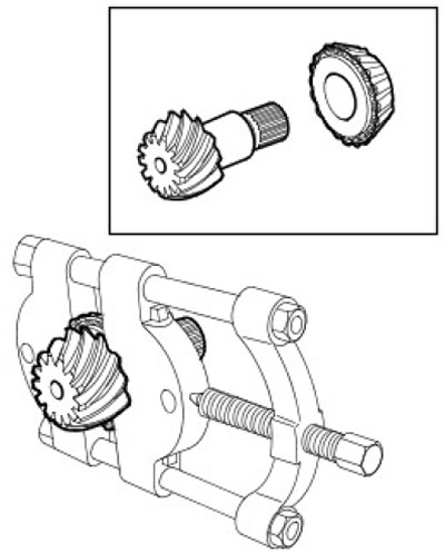 13. Като използвате дърпач за лагери, отстранете предния лагер на пиньон, ако трябва да бъде сменен.