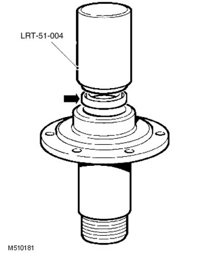 Поставете уплътнението с уплътнителната устна навън, като използвате инструмент LRT-51-004.…