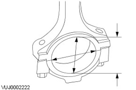 2. Измерете диаметъра на отвора на главата на мотовилката в две посоки. Уверете се, че диаметърът…