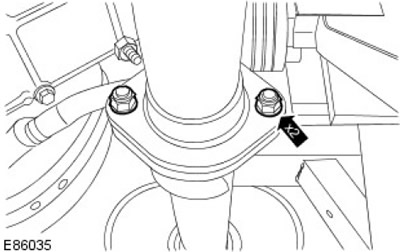 11. Поставете нови гайки. Стегнете (момент на затягане 30 Nm).