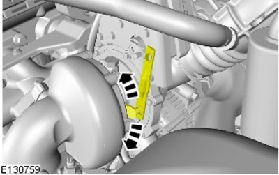 Като използвате натиск с пръст, преместете задвижващия механизъм на турбокомпресора с променлива…