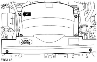4. Отстранете горния кожух на охлаждащия вентилатор. Освободете 6 скоби.