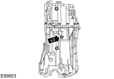 16. Отстранете 3-те болта на вилицата на левия селектор.