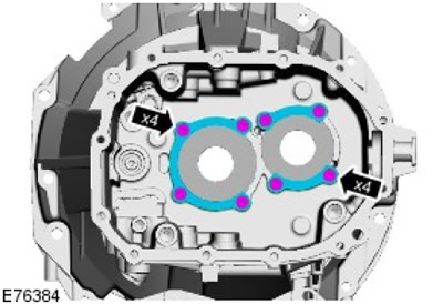 36. Свалете 2-те задържащи ленти на лагера. Отстранете 8 болта.