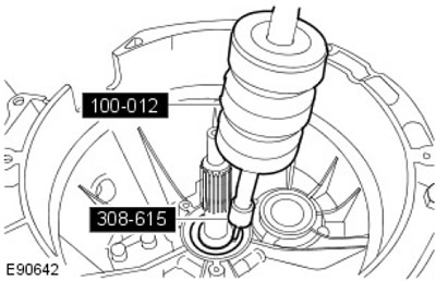 6. С помощта на специални инструменти отстранете и изхвърлете уплътнението на входния вал.