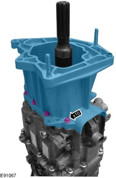 5. Инсталирайте корпуса на трансмисионната конзола. Затегнете болтовете (момент на затягане 25 Nm).