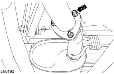 Затегнете новите гайки (момент на затягане 30 Nm).