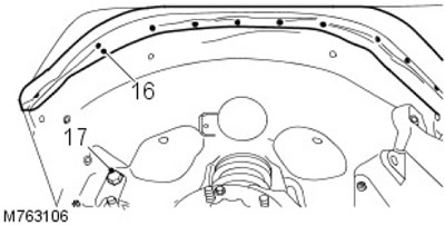 17. Отстранете болта, закрепващ вътрешното и външното крило към шасито.