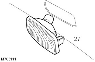 27. Освободете повторителя на страничните мигачи от калника.