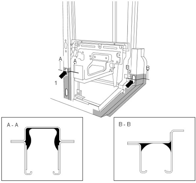 Монтаж на колона «B/C».