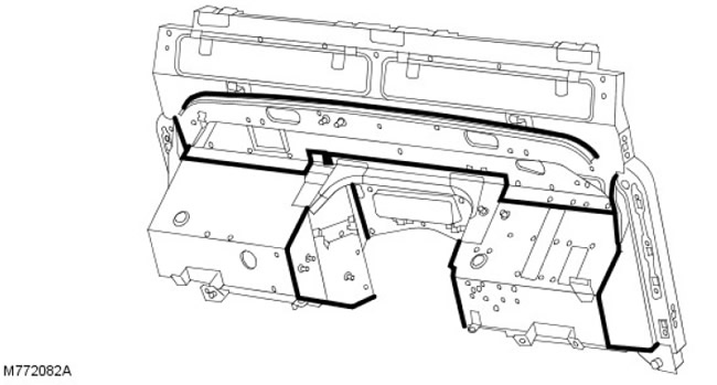 Уплътняване на шевове на преградния възел - изглед отпред