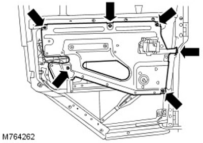 Lockable body parts: Rear door amplifier panel - removal and installation (Defen