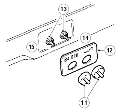 15. Отстранете превключвателя на вентилатора.