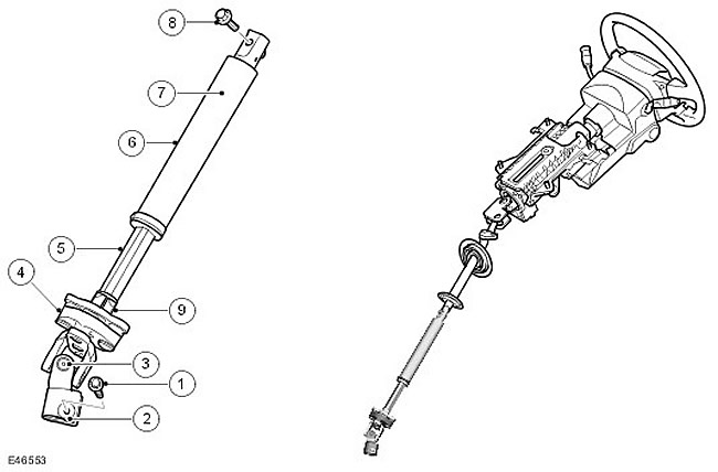 Как снять рулевой вал дискавери 2 Steering column: Lower telescopic shaft (Discovery 3, 2004-2009) - LRman.ru