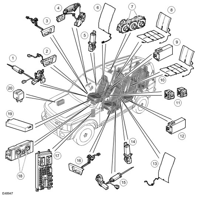 Схема проводки дискавери 3 Removal and installation of car seats Land Rover Discovery 3 (2004-2009) - LRman