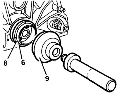 6. Lubricate the LRT-12-095 guide with engine oil and install it on the crankshaft.