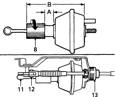 7. Measure distance A, see figure. If distance A is 16 mm, proceed to step 9.