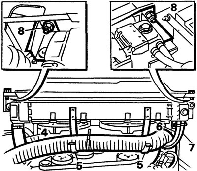 9. Scoateți suporturile radiatorului.