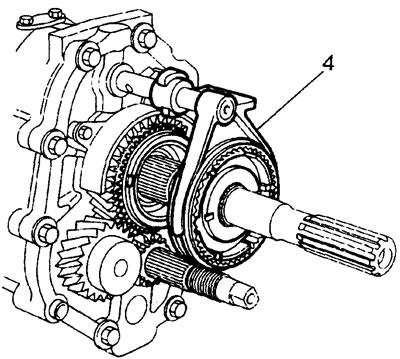 3. Install the reverse gear on the intermediate shaft