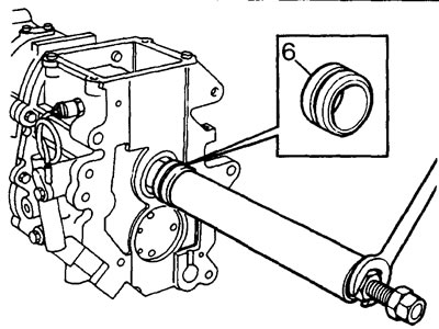 6. Using mandrels LRT-37-015 and LRT-37-21, install the secondary shaft seal spacer.