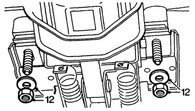 11. Loosen the upper cardan joint mounting bolt of the steering shaft.