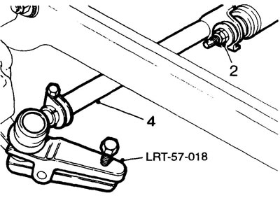3. С помощта на издърпвача LRT-57-018 свалете сферичните шарнири на накрайниците на кормилната…