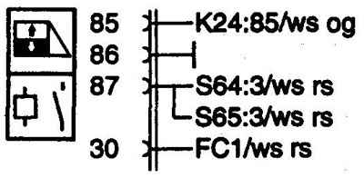 K25 Electric window motor relay H. Реле II стеклоподъемника