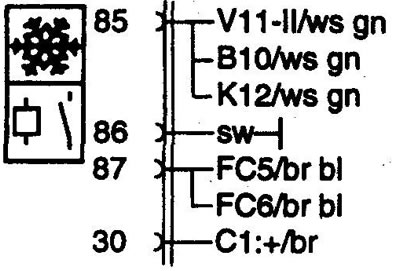 К26 AC auxiliary Ian relay. Реле дополнительного вентилятора кондиционера воздуха