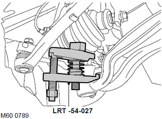 13. Използвайки инструмент LRT-54-027, отделете пръта от сферичния шарнир.