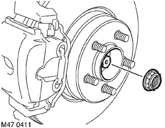 4. Свалете задържащия щифт на гайката на главината на колелото.