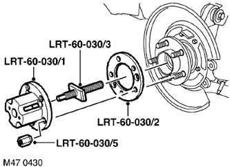 7. Инсталирайте централния винт LRT-60-030/3 в приспособлението LRT-60-030/1 и го свържете към…