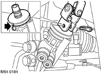 11. Отстранете винта на шарнира на долния кормилен вал.