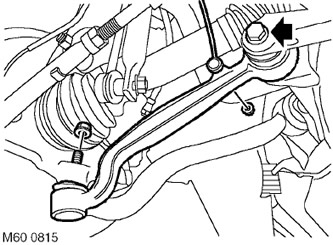 8. Развийте гайката, закрепваща пръта на сензора за височина на тялото към долната част на рамото,…