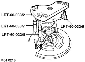 4. Монтирайте плоча LRT-60-033/2. Поставете щифт LRT-60-033/9, за да закрепите плочата.