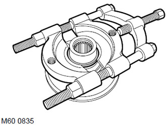 12. С помощта на дърпач за лагери отстранете пръстена на лагера от фланеца на главината.