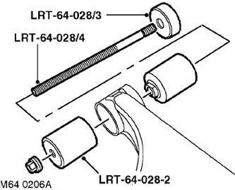 2. Монтирайте втулката с помощта на инструменти LRT-64-028/4, LRT-64-028/2 и LRT-64-028/3 в…
