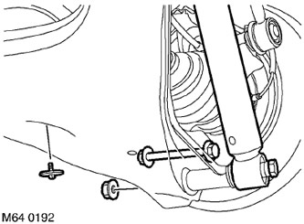 6. Отстранете болта, закрепващ амортисьора към долното рамо.