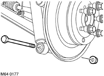 12. Отстранете болта, закрепващ амортисьора към долното рамо.