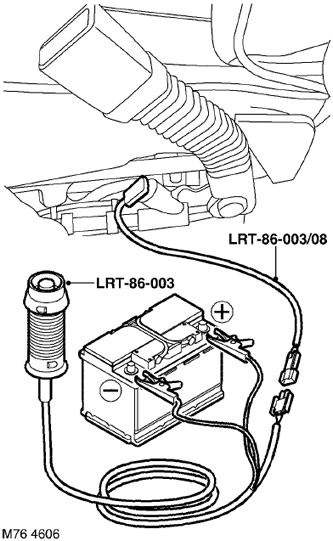 4. Свържете аксесоарния кабел LRT-86-003/08 към обтегача на предпазния колан.