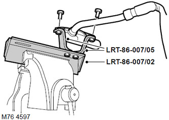 5. Инсталирайте две скоби LRT-86-007/05 върху скобата LRT-86-007/02 и ги закрепете с болтове.