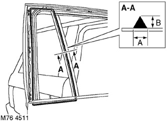 7. Нанесете непрекъсната топка уплътнител върху рамката на вратата. Размер 'A' = 7 мм. Размер 'B' =…