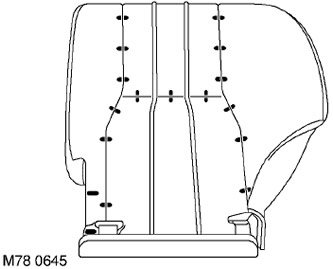 9. Освободете 16-те пръстена, закрепващи тапицерията към възглавницата, и свалете тапицерията.