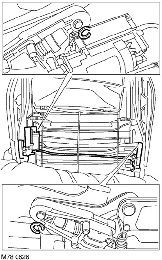 15. Отстранете 2-те заключващи скоби, закрепващи задвижващия модул.