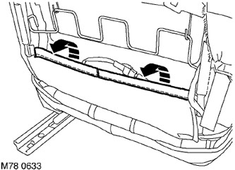 11. Освободете лентата, закрепваща тапицерията на облегалката към долната рамка.