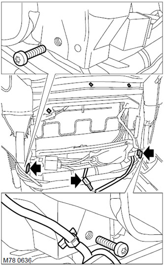 14. Изключете съединителния блок от кабела на нагревателя на седалката.
