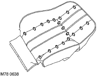 21. Освободете 19-те пръстена, закрепващи тапицерията към възглавницата, и свалете тапицерията.