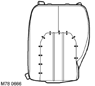 16. Отстранете тапицерията и възглавницата от рамката и издърпайте колана през възглавницата.